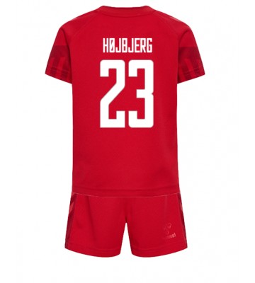 Dania Pierre-Emile Hojbjerg #23 Koszulka Podstawowych Dziecięca MŚ 2022 Krótki Rękaw (+ Krótkie spodenki)